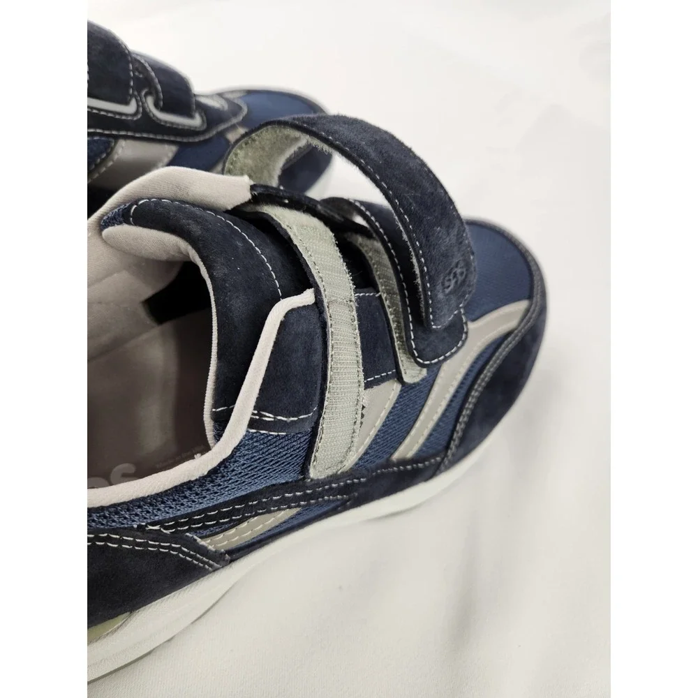 SAS JV Mesh Mens Sz 10 W Wide Navy Blue Suede Comfort Walking Sneakers Shoes‎